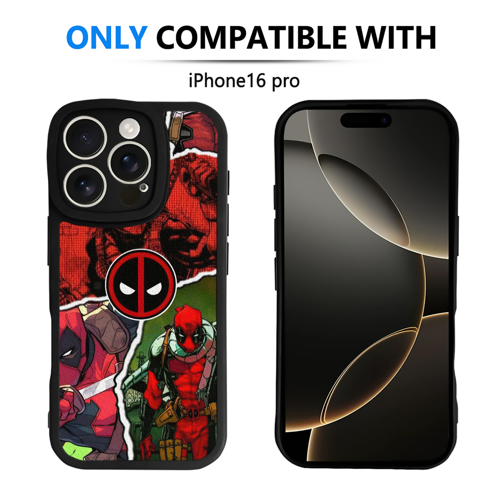 （画像用） Deadpool デッドプール 【iPhone 16シリーズ対応】シリコンスマホケース（レザー調） 材質：シリコン